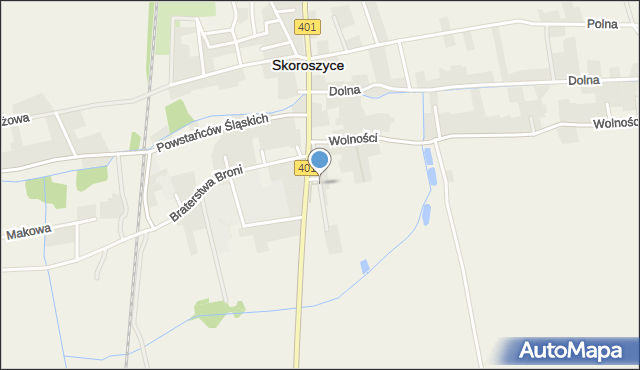 Skoroszyce, Kwiatowa, mapa Skoroszyce