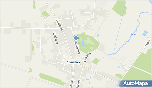 Skrwilno, Kwiatowa, mapa Skrwilno