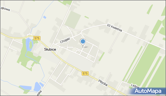 Słubice powiat płocki, Kwiatowa, mapa Słubice powiat płocki