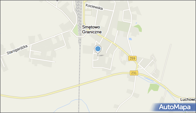 Smętowo Graniczne, Kwiatowa, mapa Smętowo Graniczne