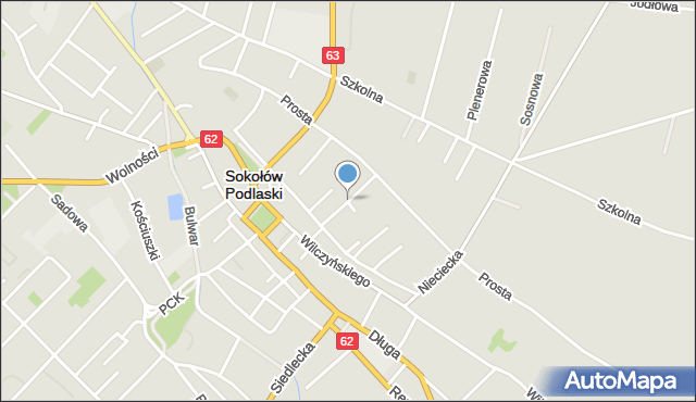 Sokołów Podlaski, Kwiatowa, mapa Sokołów Podlaski