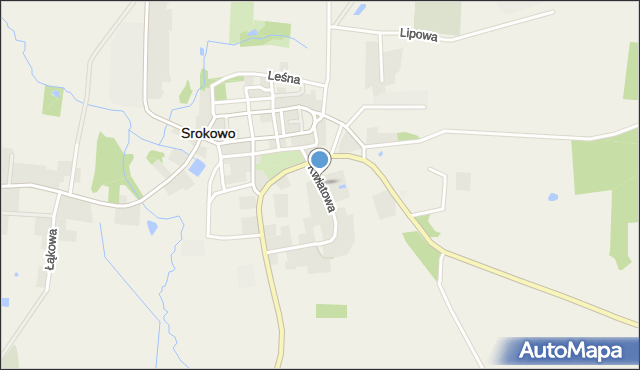 Srokowo, Kwiatowa, mapa Srokowo