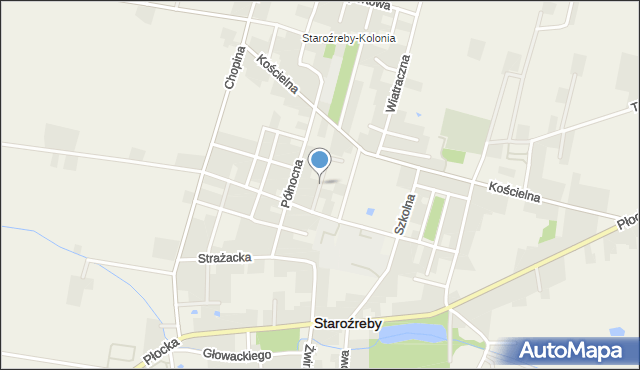 Staroźreby, Kwiatowa, mapa Staroźreby