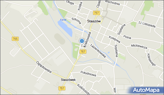 Staszów, Kwiatowa, mapa Staszów