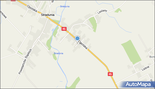 Stradunia, Kwiatowa, mapa Stradunia