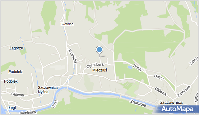 Szczawnica, Kwiatowa, mapa Szczawnica