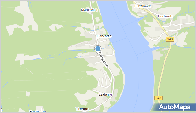 Tresna, Kwiatowa, mapa Tresna