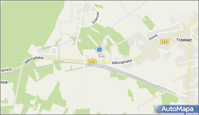 Trzebież, Kwiatowa, mapa Trzebież