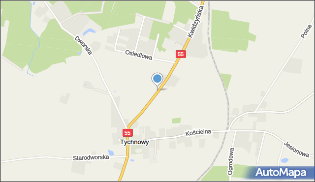 Tychnowy, Kwidzyńska, mapa Tychnowy