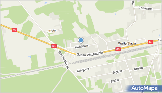 Waliły-Stacja, Kwiatowa, mapa Waliły-Stacja