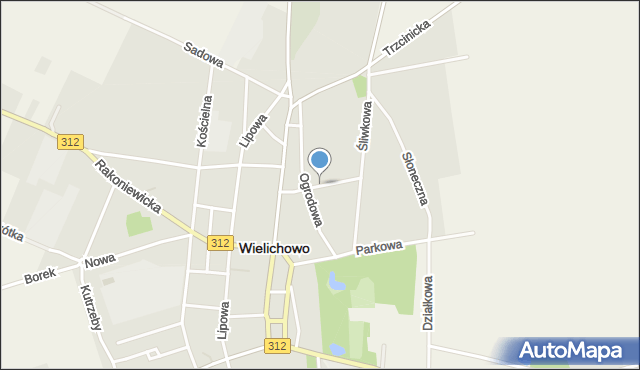 Wielichowo powiat grodziski, Kwiatowa, mapa Wielichowo powiat grodziski