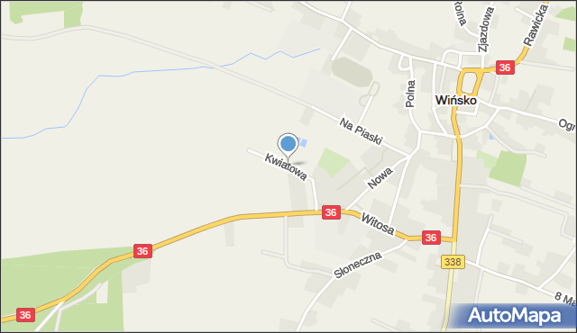 Wińsko, Kwiatowa, mapa Wińsko