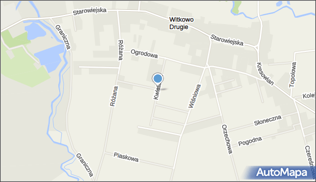 Witkowo Drugie, Kwiatowa, mapa Witkowo Drugie