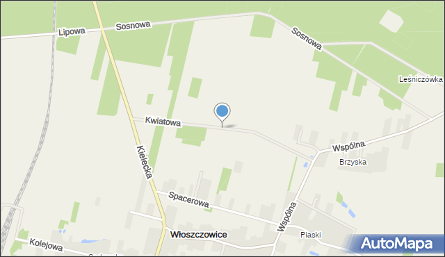 Włoszczowice, Kwiatowa, mapa Włoszczowice