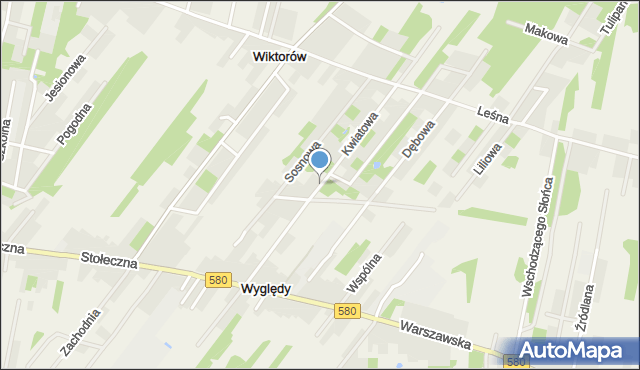 Wyględy, Kwiatowa, mapa Wyględy