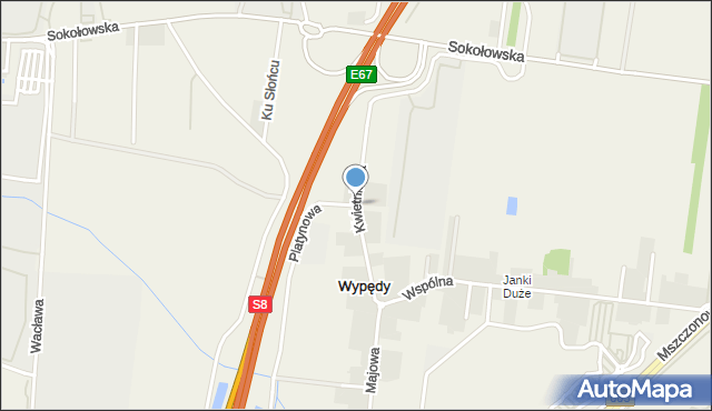 Wypędy, Kwietniowa, mapa Wypędy