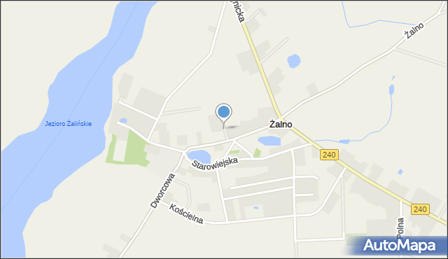 Żalno, Kwiatowa, mapa Żalno