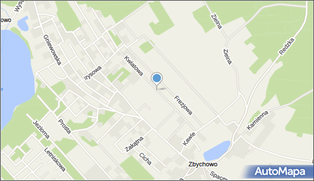 Zbychowo, Kwiatowa, mapa Zbychowo