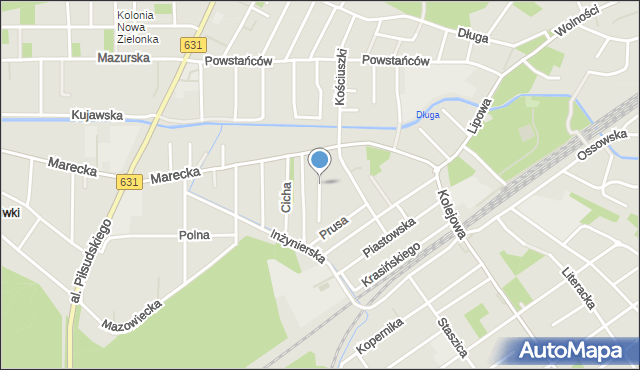 Zielonka powiat wołomiński, Kwiatowa, mapa Zielonka powiat wołomiński