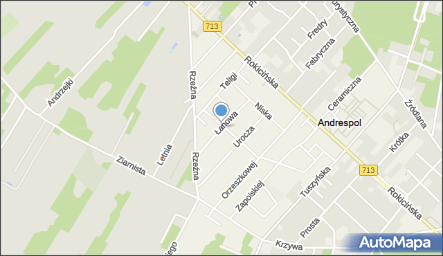 Andrespol, Łanowa, mapa Andrespol