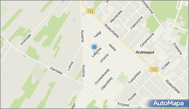 Andrespol, Łanowa, mapa Andrespol