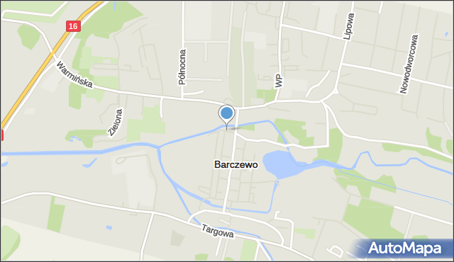 Barczewo, Łąkowa, mapa Barczewo