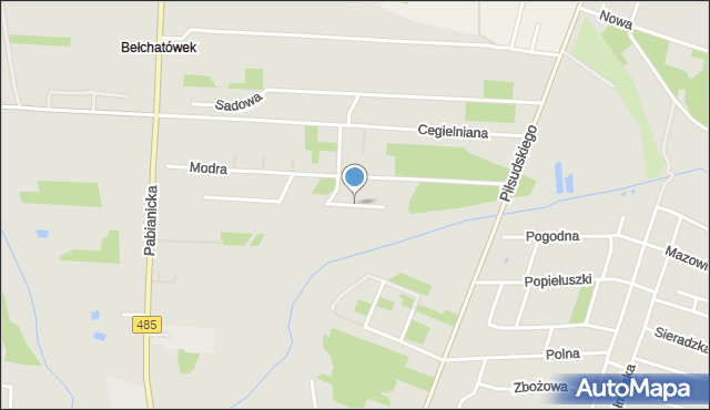 Bełchatów, Lawendowa, mapa Bełchatów