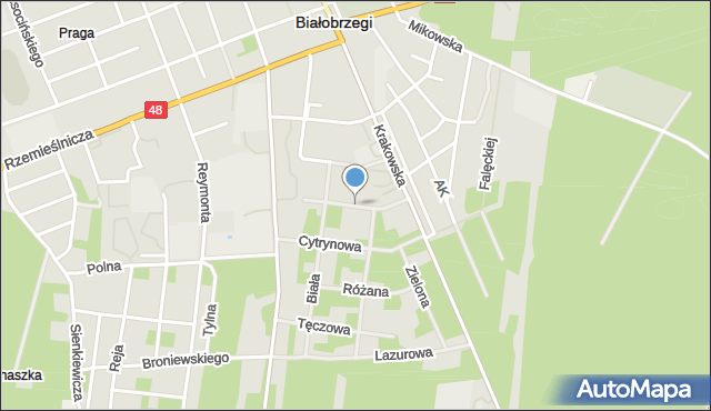 Białobrzegi, Lawendowa, mapa Białobrzegi