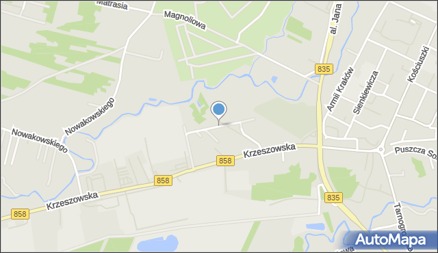 Biłgoraj, Lawendowa, mapa Biłgoraj