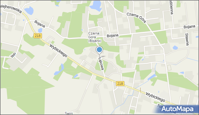 Bojano, Łąkowa, mapa Bojano