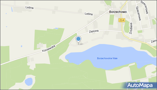 Borzechowo, Lazurowa, mapa Borzechowo