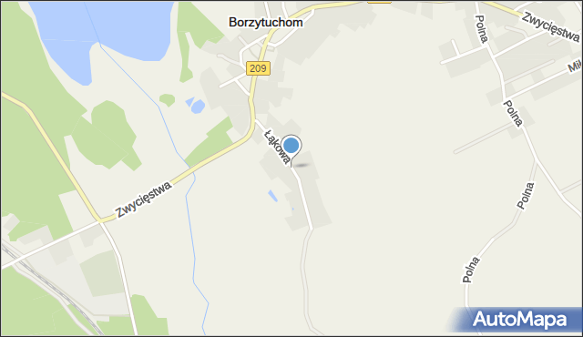 Borzytuchom, Łąkowa, mapa Borzytuchom