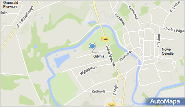 Brodnica, Łazienna, mapa Brodnica