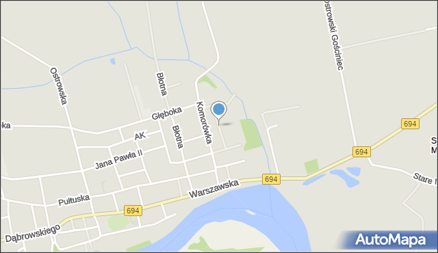 Brok powiat ostrowski, Łąkowa, mapa Brok powiat ostrowski