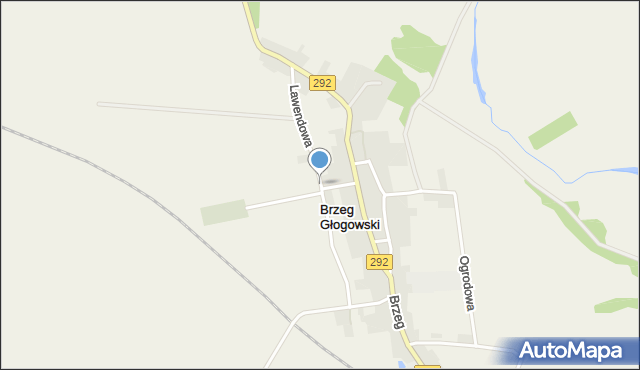 Brzeg Głogowski, Lawendowa, mapa Brzeg Głogowski