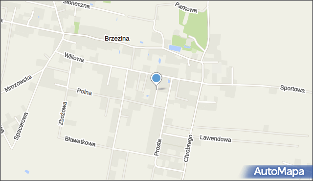 Brzezina gmina Miękinia, Lazurowa, mapa Brzezina gmina Miękinia