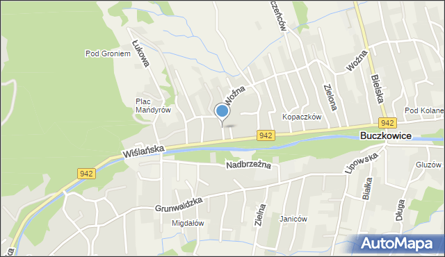 Buczkowice, Łączna, mapa Buczkowice