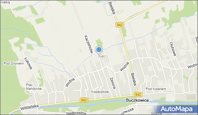 Buczkowice, Łąkowa, mapa Buczkowice