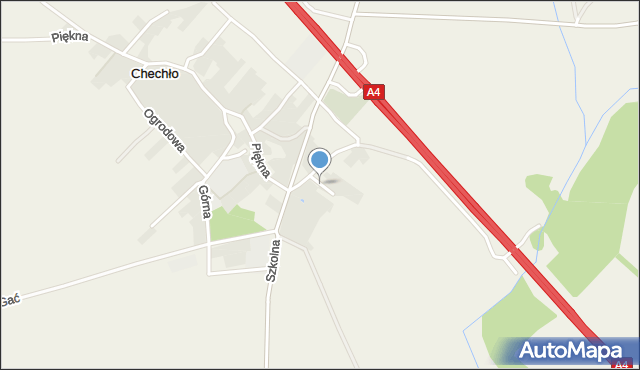 Chechło gmina Rudziniec, Łąkowa, mapa Chechło gmina Rudziniec