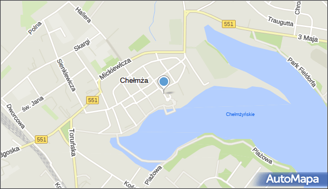 Chełmża, Łazienna, mapa Chełmża