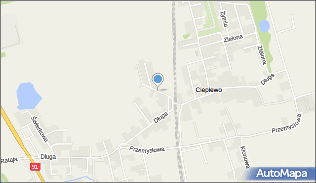 Cieplewo, Łąkowa, mapa Cieplewo