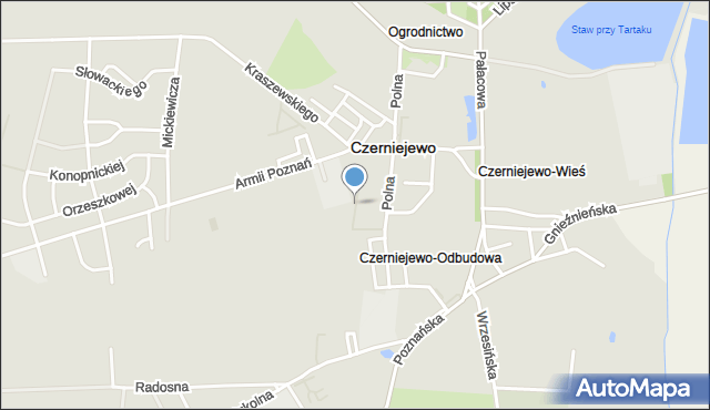 Czerniejewo, Łąkowa, mapa Czerniejewo