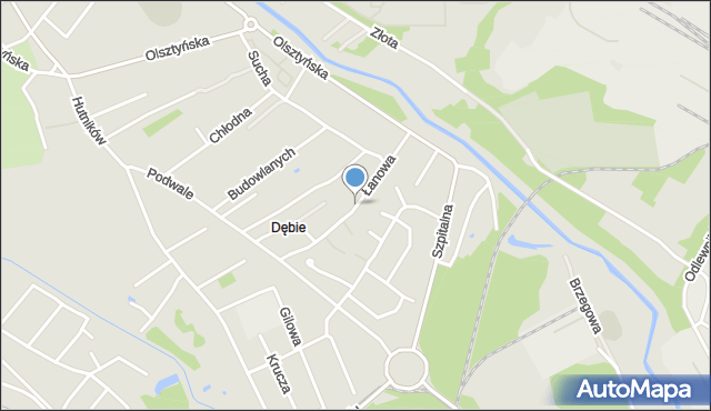 Częstochowa, Łanowa, mapa Częstochowy