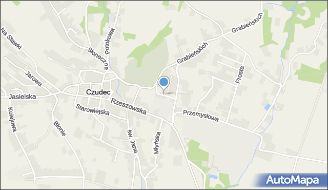 Czudec, Łączna, mapa Czudec