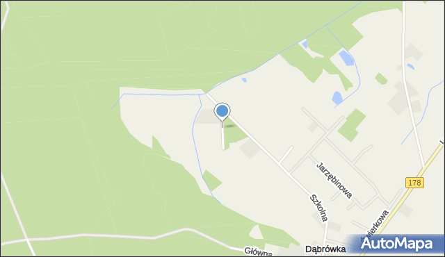 Dąbrówka Leśna, Łąkowa, mapa Dąbrówka Leśna