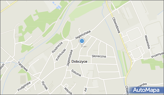 Dobczyce, Łanowa, mapa Dobczyce