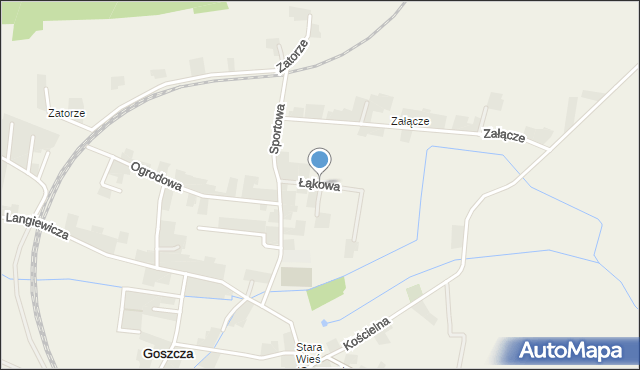 Goszcza, Łąkowa, mapa Goszcza