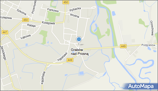 Grabów nad Prosną, Łączna, mapa Grabów nad Prosną