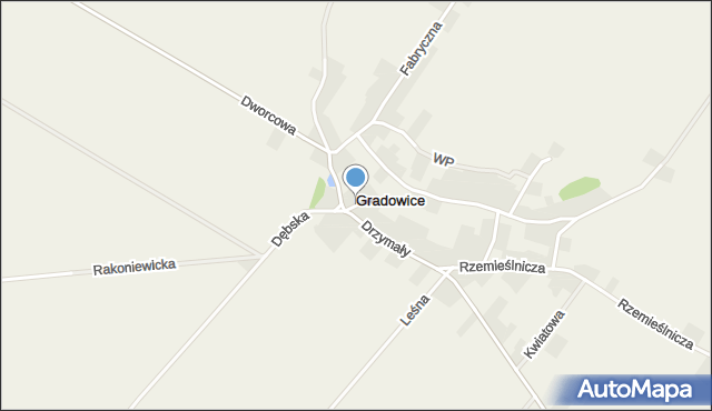 Gradowice, Łąkowa, mapa Gradowice