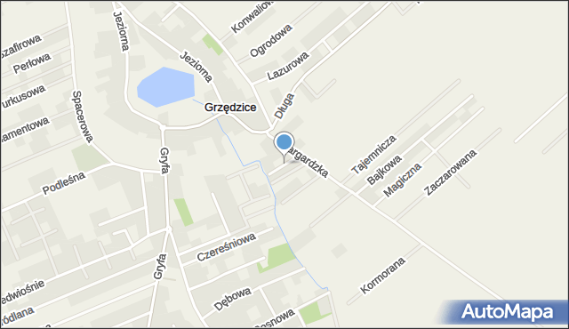 Grzędzice, Łabędzia, mapa Grzędzice